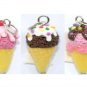 3 Of Mixed Icecream Charm Pendant  NBR103