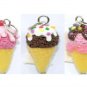 3 Of Mixed Icecream Charm Pendant NBR103