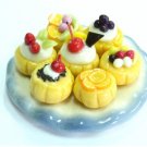Mini Cup cake on blue&white ceramic plate NBR98