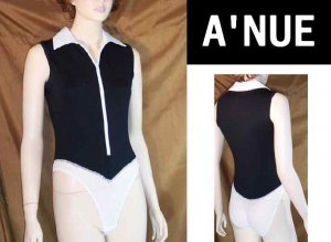 Bodysuit by A'Nue - Black wWhite - Sleeveless -  Retail $89.99 - YOUR PRICE $19.99 - Small
