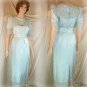 Unworn VINTAGE Silk Jacquard 2pc Gown - Pale Aqua - Retail $380 - YOUR PRICE $49.99 - Size 8