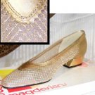 Gold Lame wNet Ballet Pumps by Magdesians - Retail $89 - YOUR PRICE $9.99 - sz 7 AA