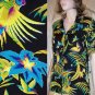 Silk Parrot Mofif Camp Shirt - Bold, Beautiful by Ann May - Retail $150 - YOUR PRICE $22.99 - XS