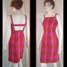 Shantung Silk Backless Dress by Victoria Pappas - Hot Plaid - retail $205 - YOUR PRICE $29.99 - sz 6