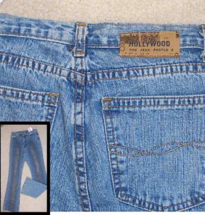 Hollywood Designer Jeans wGlitter Legs - YOUR PRICE $9.99 - Girls 16, Ladies XS