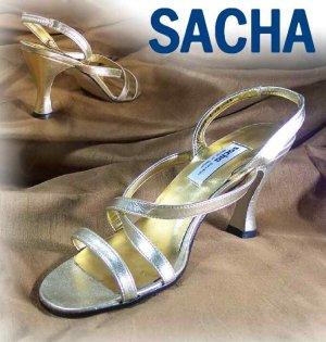 Brilliant Gold Sandals Pumps by Sacha of London - Retail  $89 - YOUR PRICE $12.99 - 10AA