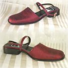 Mod Deep Red Silk Slingback Pumps by Paul Mayer - Retail $119 - YOUR PRICE $24.99 - 7AA