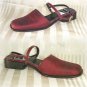 Mod Deep Red Silk Slingback Pumps by Paul Mayer - Retail $119 - YOUR PRICE $24.99 - 7AA