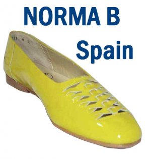 Mod Neon Yellow Patent Flats EMO by Norma B - Retail  $108 - YOUR PRICE $12.99 - 9