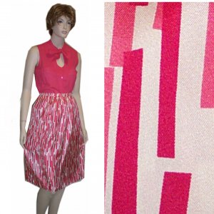 Italian Silk Full Skirt by Michael Kors in White & Red * YOUR PRICE $19.99 * sz 6 - Ret'l $198