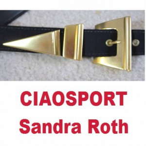 Designer Belt * CIAOSPORT by Sandra Roth * Black wBold Brass * small