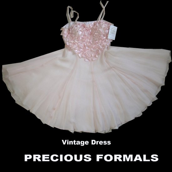 70s BALLERINA Baby Doll Dress by Precious Formals * UNWORN * Beads n Silk * sz S * $49.99