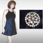 sz S - 80s Navy Satin-Velvet Halter Cocktail Dress - UNWORN Rhinestones