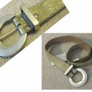 Leather Designer Belt - Sz M by Simon - Gold w/Cream - YOUR PRICE $24 - Retail $77.75
