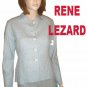 sz 6 - RENE LEZARD Gray Mohair-Wool Blazer Blouse - YOUR PRICE $46.99 - Retail $503
