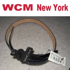 WCM Black Patent Croc Belt - MSRP $413 - Italy - size Small