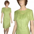 80s "Mod" Lime Linen Dress - UNOWN orig $250 by Kelly Graham - sz M