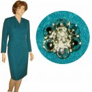 Formal Suit wRhinestone Buttons by Henry Lee - Turquoise - sz 10