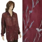Semi-Sheer Evening Tunic - Burgundy & Glitter MSRP $170 by Olsen Collection - oversized 10