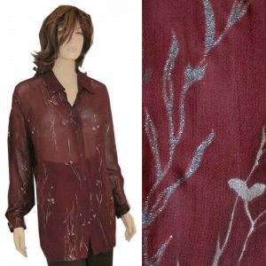 Semi-Sheer Evening Tunic - Burgundy & Glitter MSRP $170 by Olsen Collection - oversized 10