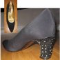 Black Evening Pumps wRhinestones - sz 9-1/2AAA - by Tim Hitsman - Retail $165