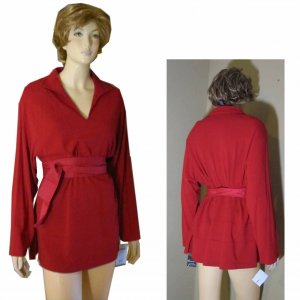 Retail $170 Red Knit Tunic - Oversized 10 by Dana B & Karen