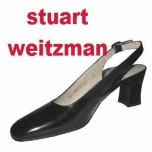 Stuart Weitzman Black Patent Slingback Pumps - size 6AA - Retail $199