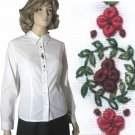 sz Med HAMMERSCHMID Bavarian Trachten Embroidered Shirt Blouse $35.99