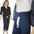 Military Flap-Front Stretch Cotton Pants - sz 8 - Navy by Irene Allison