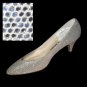 70s SILVER GLITTER DISCO PUMPS - Jacques Leving sz 6N - UNWORN