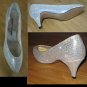 70s SILVER GLITTER DISCO PUMPS - Jacques Leving sz 6N - UNWORN