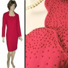 sz 12 ANNE CRIMMINS Red Beaded Dress $45.99 - Retail $320