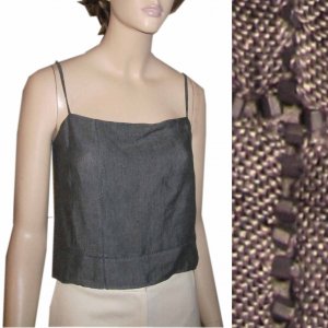 sz 6 ANNE KLEIN Linen Blouse Camisole Top $24.77 - Retail $193