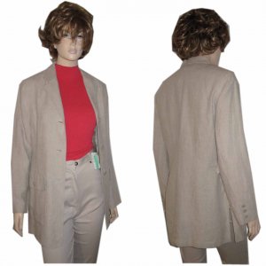 sz 6 ANNE KLEIN Natural Linen Jacket $29.99 - Retail $267