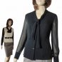 sz 4 ASCOT Blouse in Black Silk by Sphirea $26.99