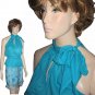sz 6 Avant-Garde Halter Blouse-Top - Very Sexy - Aqua