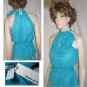 sz 6 Avant-Garde Halter Blouse-Top - Very Sexy - Aqua