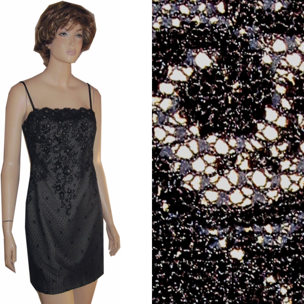 sz 6 KATHLIN ARGIRO Black Lace Overlay Slip Dress $49.99 - List Price $380