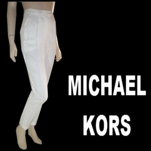 sz 4 MICHAEL KORS Off-White Italian Linen Pants $49.99 - List Price $305