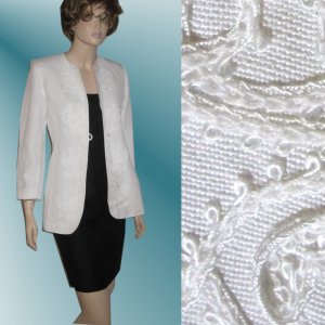 sz 4 CHEETA B - Black/white linen dress suit $69.99 - List Price $425