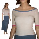 BETTE PAIGE Curve-Enhancing Boat Neck Sweater in Cream - Size M-L Retail $132 - Your price $27.99