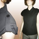 LAFAYETTE 148 New York - Unique Cinch-up Sleeve Blazer Blouse sz 8 Black $29.99 - Retail $248