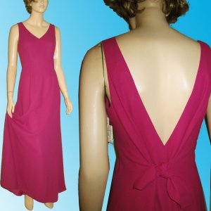 NICOLE MILLER Lusty, Low Tie-Back Gown in Fushia sz 6 $49.99 - Retail $300