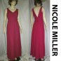NICOLE MILLER Lusty, Low Tie-Back Gown in Fushia sz 6 $49.99 - Retail $300
