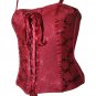 Cup Size B - BODY ZONE Burlesque Red Satin Bustier Corset