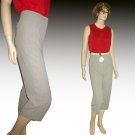 New Yansi Fugel Wide Leg CROP PANTS  Microfiber $24.99 Retail $176 size 4 tan