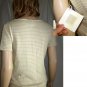 BELFORD Designer "Sailor" Cotton Sweater - Short sleeve - Beige & white Ladies Small