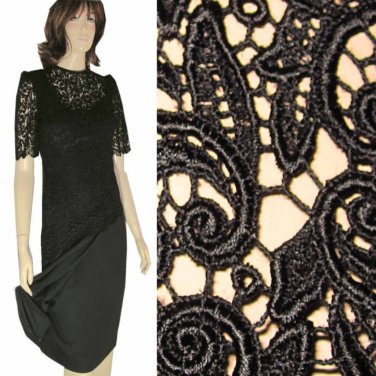 Layered Lace Overlay Evening Dress by Cattiva - $79.99 - Retail $522 - black - sz 8