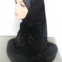 Sequin Flower Hijab - Black
