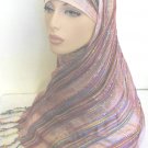 Shimmer Stripes Hijab - Pink